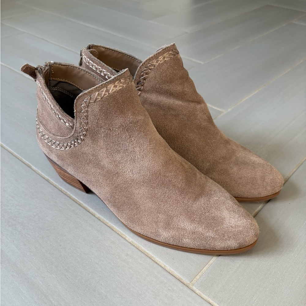 Taupe Suede Ankle Booties